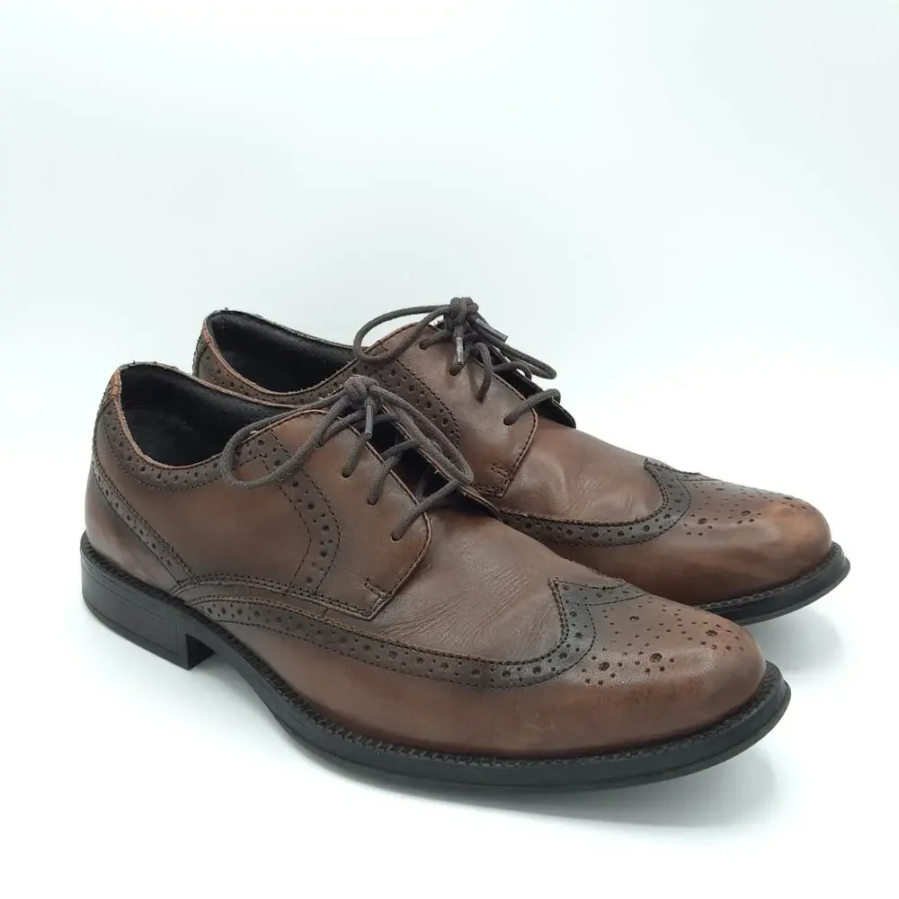 Dockers Moritz Men's Leather Brogue Wingtip Brown Size 10.5